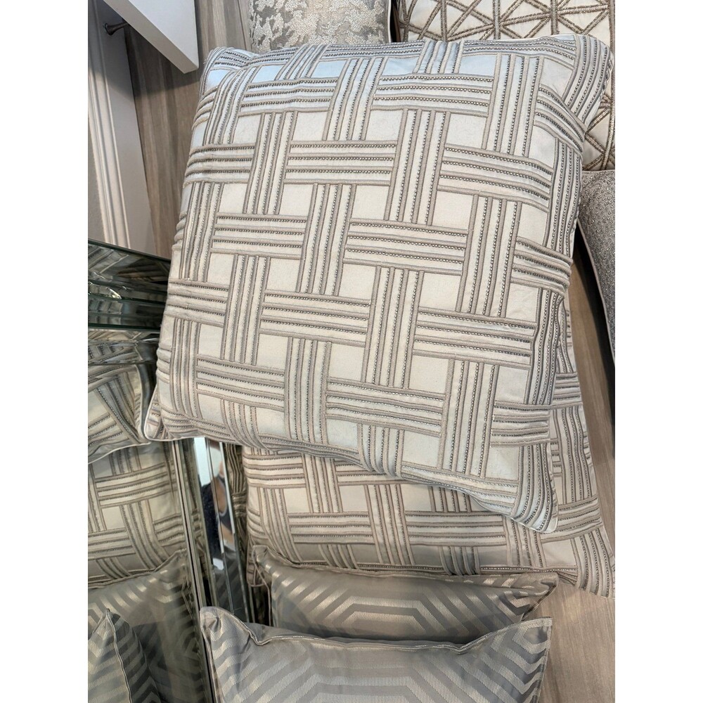 Two Brand new Hotel Collection Lithos beaded decorative pillows